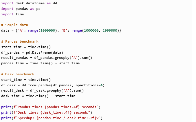 Example using Dask